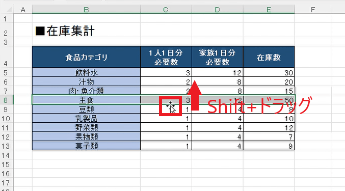 外枠を「Shift」キーを押しながらドラッグ