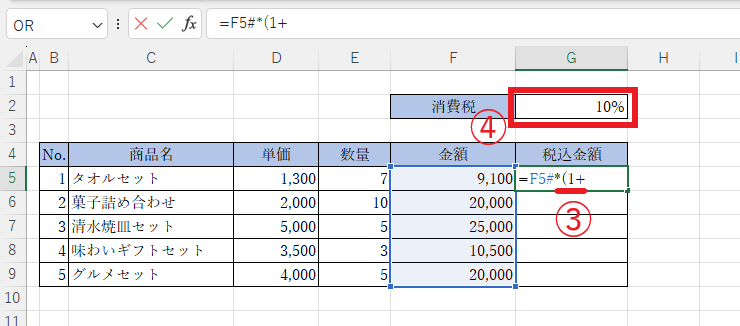 「G2」は絶対参照にしなくても大丈夫