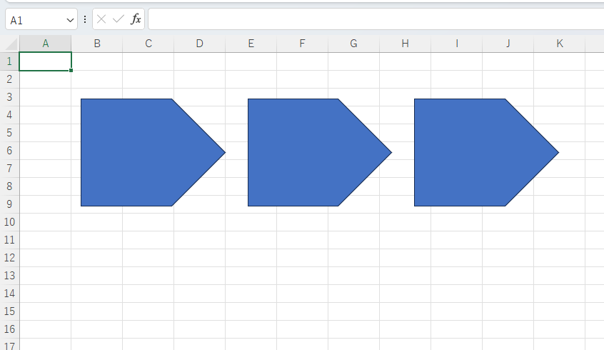 図形の間隔を揃えることができる