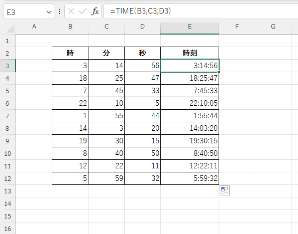 時刻を表示することができる