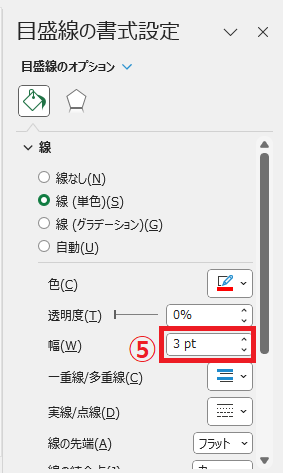 「幅」のボックスの数値を変更する
