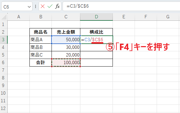 「F4」キーを押す