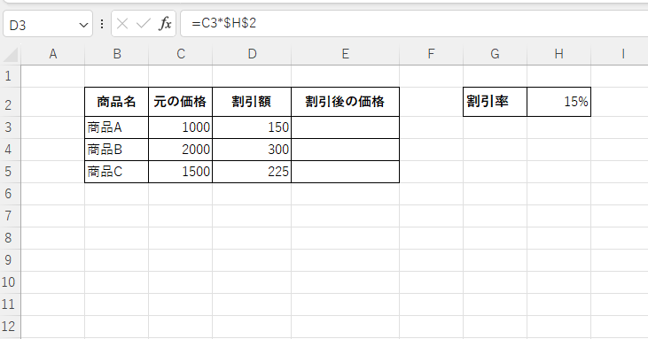 割引額が計算される