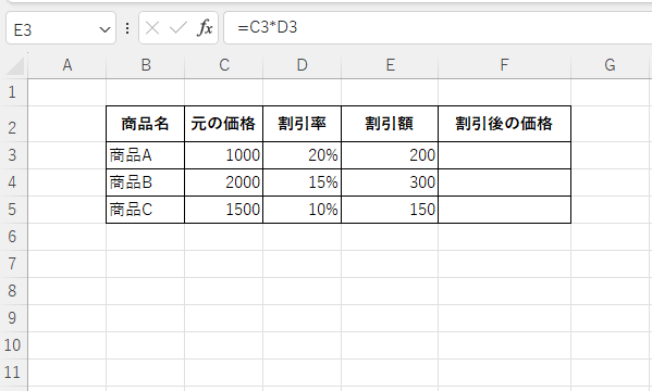 割引額が計算される